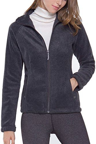 Womens Full-Zip Polar Sport Fall Winter Spring Fleece Jacket Charcoal M