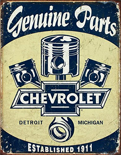 Chevrolet - Chevy Genuine Parts Pistons Tin Sign 13 x 16in