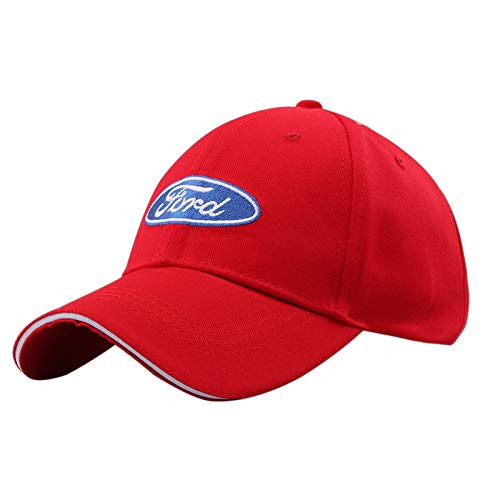 Westion Red Color Car Logo Embroidered Adjustable Baseball Caps for Men and Women Hat Travel Cap Car Racing Motor Hat fit Ford