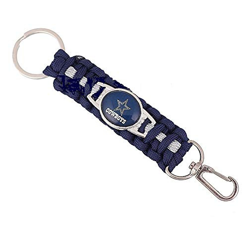 HPS Inc Cowboys Paracord Keychain with Caribiner 6 inches