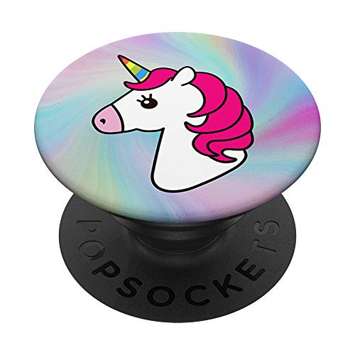 Unicorn Head Colorful Gradient Background Pattern Accessory PopSockets Grip and Stand for Phones and Tablets