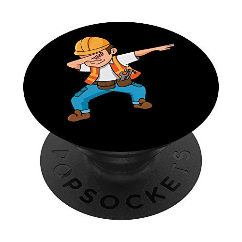 Dabbing Construction Worker Funny Gift PopSockets Grip and Stand for Phones and Tablets