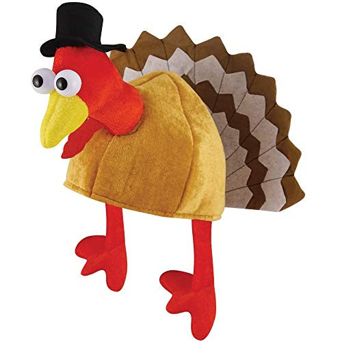 Plush Turkey Thanksgiving Hat With Head Legs And Tail Fancy Dress AccessoryThanksgiving Party Costume Outfit and Dress