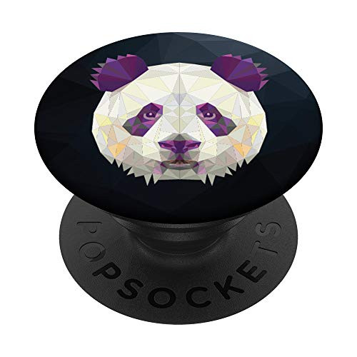 Polygonal Cute Panda Bear Head Face Design Gifts For Girls PopSockets Grip and Stand for Phones and Tablets