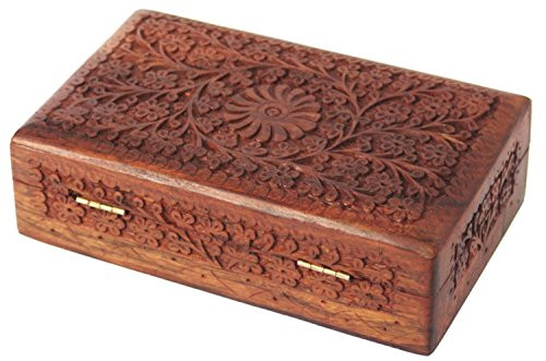 ITOS365 Handmade Wooden Keepsake Storage Case Jewelry Box Jewel Organizer - Gifts for Women 8 x 5 Inches ITOS365 Handmade Wooden Keepsake Storage Case Jewelry Box Jewel Organizer - Gifts for Women 8 x 5 Inches