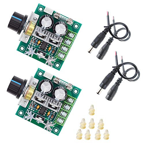 2 packs 12V-40V 8A PWM DC motor controller Variable speed governor Speed control knob with reverse polarity protection 12v variable speed switch pulse width modulator