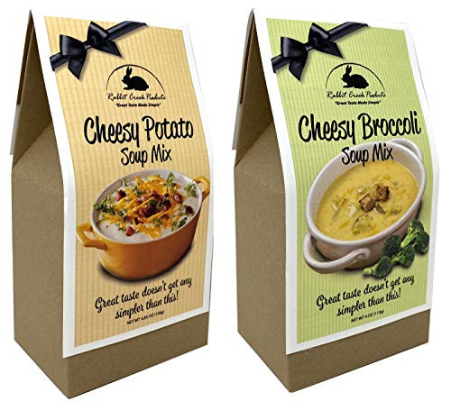 Rabbit Creek Soup Mix Variety Pack of 2  Cheesy Broccoli and Cheesy Potato with Bacon Soup Mix