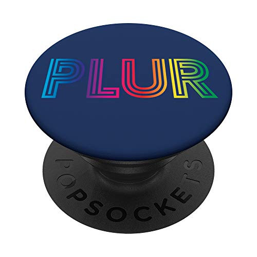 PLUR Festival Gear - Peace Love Unity Respect Rainbow PopSockets Grip and Stand for Phones and Tablets