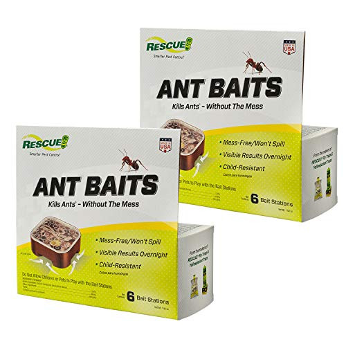 RESCUE Ant Baits 6-Count Ant Killer Indoor Use - 2 Pack 12 Bait Stations RESCUE Ant Baits 6-Count Ant Killer Indoor Use - 2 Pack 12 Bait Stations