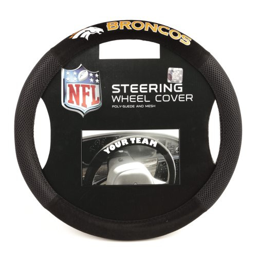 Fremont Die NFL Denver Broncos Poly-Suede Steering Wheel Cover Fits Most Standard Size Steering Wheels BlackTeam Colors Fremont Die NFL Denver Broncos Poly-Suede Steering Wheel Cover Fits Most Standard Size Steering Wheels BlackTeam Colors
