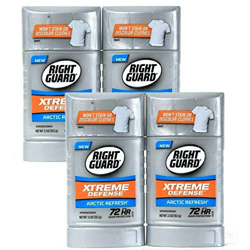 Right Guard Xtreme Defense Antiperspirant Deodorant Invisible Solid Stick Arctic Refresh 2_1 Ounce 4 Pack