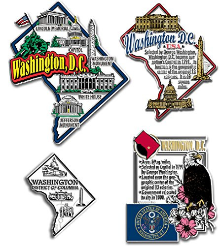 Washington D_C_ Four-Piece State Magnet Set