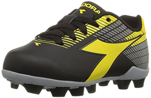 Diadora Kids Ladro MD Jr Soccer Shoe BlackYellowGrey 1_5 M US Big Kid