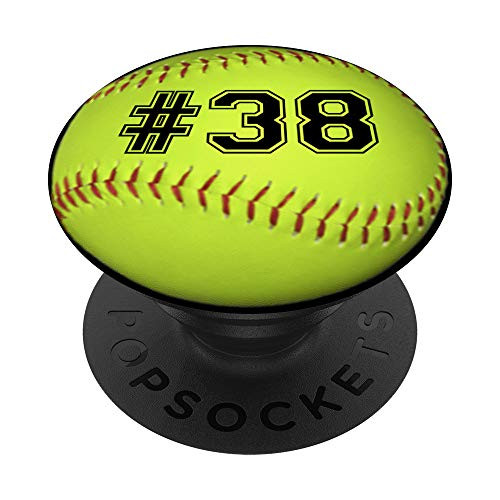 Softball Number 38 Softball PopSockets Grip and Stand for Phones and Tablets