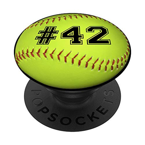 Softball Player 42 Softball Jersey Number PopSockets PopGrip Swappable Grip for Phones Tablets Softball Player 42 Softball Jersey Number PopSockets PopGrip Swappable Grip for Phones Tablets