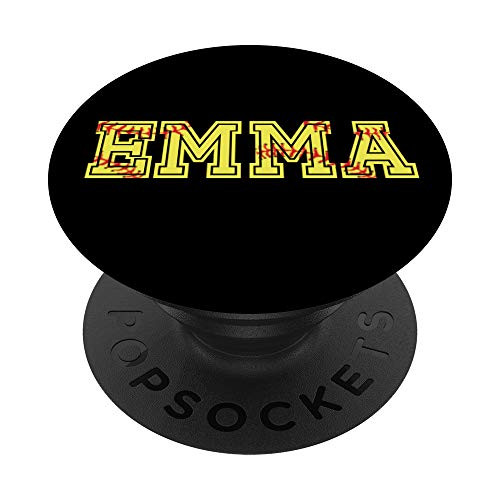 Softball EMMA Name Player Monogram Names Sport Ball Gift PopSockets PopGrip Swappable Grip for Phones   Tablets