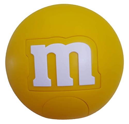 M Lentil Candy Dispenser by M M with Red Blue and Yellow Dispensing Candy Gumballs Nuts Snacks   Treats for Children Kids Adults Yellow
