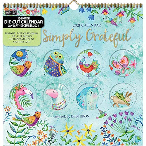 WSBL Simply Grateful 2021 12X12 Diecut Spiral Calendar 21996220508