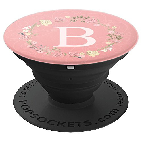Letter B Initial - Floral Rose Gold Minimalist Monogram Cute PopSockets Grip and Stand for Phones and Tablets Letter B Initial - Floral Rose Gold Minimalist Monogram Cute PopSockets Grip and Stand for Phones and Tablets