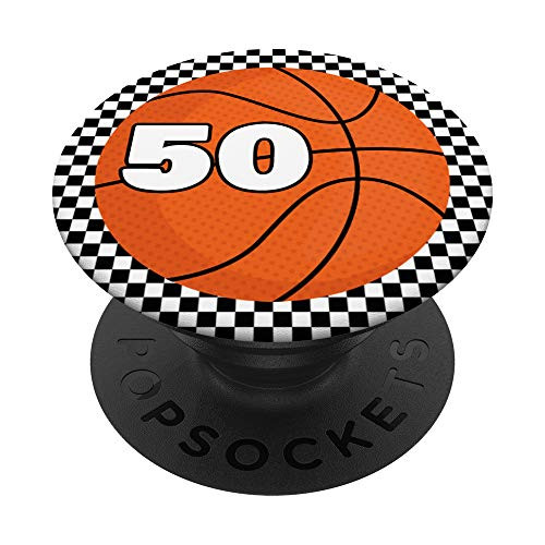 Basketball Jersey Number Fifty 50 Team Gift Custom PopSockets Grip and Stand for Phones and Tablets