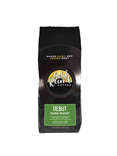 Debut Dark Roast - Gold Record Coffee  Tea - 100 Arabica Ground Coffee - Premium Small Batch Dark Roast Coffee - 12 ounce