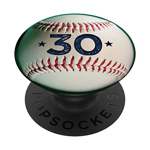 Personalized Baseball Jersey Number 30 player thirty PopSockets Grip and Stand for Phones and Tablets