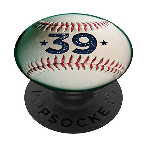 Personalized Baseball Jersey Number 39 thirty nine PopSockets Grip and Stand for Phones and Tablets