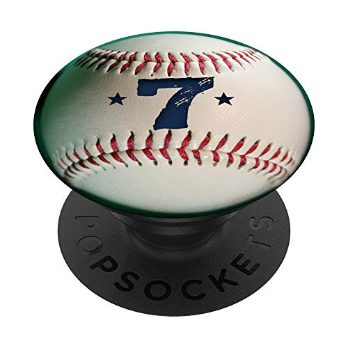 Personalized Baseball Jersey Number 7 player seven PopSockets Grip and Stand for Phones and Tablets