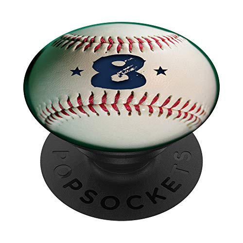Personalized Baseball Jersey Number 8 player eight PopSockets PopGrip Swappable Grip for Phones   Tablets