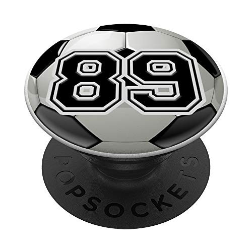 Personalized Soccer Ball Jersey Number 89 PopSockets Grip and Stand for Phones and Tablets