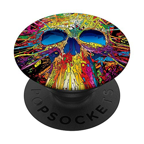 Hippie Style Psychedelic Skull trippy lovers Gift PopSockets PopGrip Swappable Grip for Phones   Tablets