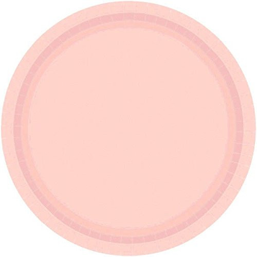 Amscan 55786.26 Disposable Value Solid Tableware Pale Pink Round Plates 9",