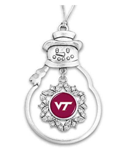 FTH 48584 Virginia Tech Hokies Snowman Ornament with Rhinestones