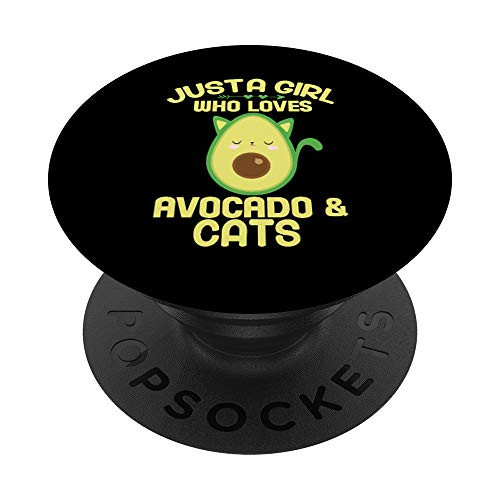 Just A Girl Who Loves Avocado   Cats Funny Avocato PopSockets PopGrip Swappable Grip for Phones   Tablets