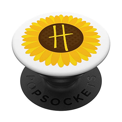 Sunflower Popsocket - Sunflower Pop Socket - Letter H PopSockets PopGrip Swappable Grip for Phones   Tablets