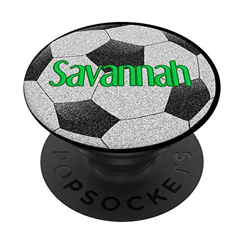 Savannah Soccer Ball Pattern with Name PopSockets Grip and Stand for Phones and Tablets
