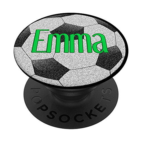 Emma Soccer Ball Pattern with Name PopSockets Grip and Stand for Phones and Tablets