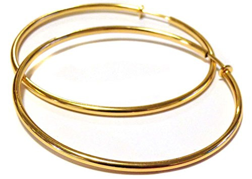 Clip-on Earrings Clip Hoop Earrings Gold or Silver Plated 80mm Hoop Simple Thin Gold Clip-on Earrings Clip Hoop Earrings Gold or Silver Plated 80mm Hoop Simple Thin Gold