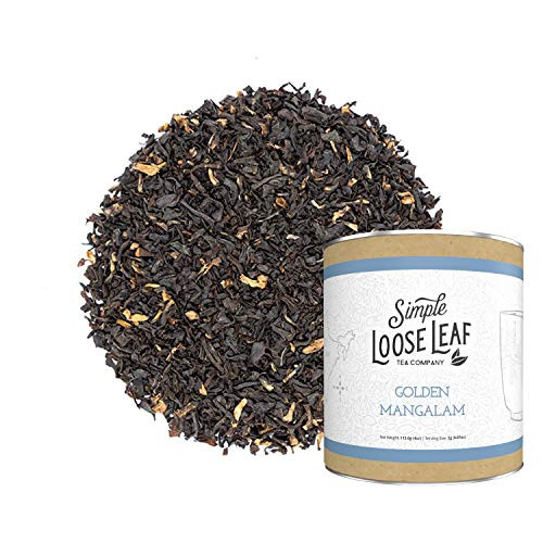 Simple Loose Leaf - Golden Mangalam Tea - Premium Loose Leaf Black Tea 4 oz - High Caffeine - Malty and Rich - USA Hand Packaged - 60 Cups