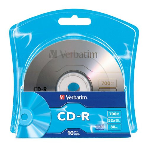 Verbatim 700MB 52x 80 Minute Recordable Disc CD-R 10-Disc Blister 96932