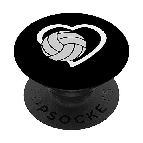 Volleyball Ball Love Heart Symbol Beach Sport Gift PopSockets Grip and Stand for Phones and Tablets