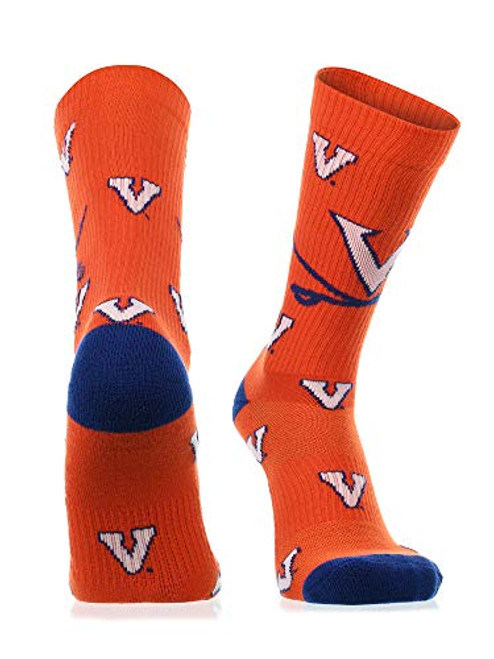 TCK Virginia Cavaliers Socks Sock Mayhem Crew OrangeBlueWhite Large TCK Virginia Cavaliers Socks Sock Mayhem Crew OrangeBlueWhite Large