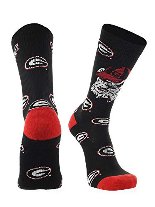 TCK Georgia Bulldogs Socks Sock Mayhem Crew BlackRedWhite Large TCK Georgia Bulldogs Socks Sock Mayhem Crew BlackRedWhite Large