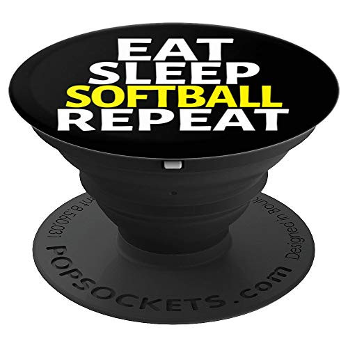 CocomoSoul-Mobile Eat Sleep Softball Repeat Softball MOM-Player Gift PopSockets Stand for Smartphon PopSockets Grip and Stand for Phones and Tablets
