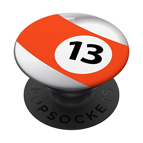 Fuzewear Billiards Pool Orange 13 Ball PopSockets Stand for Smartphones and Tablets PopSockets PopGrip Swappable Grip for Phones   Tablets