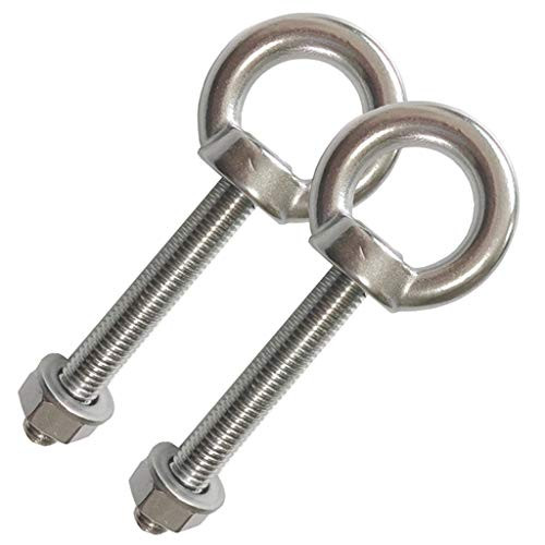AIVOOF Shoulder Eye Bolt 2 Pack Stainless Steel Eye Bolts Heavy Duty EyeBolts Screws in Eye Hooks with Washer and Nuts Muti-Function for Indoor Outdoor