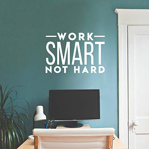 Vinyl Wall Art Decal - Work Smart Not Hard - 17 x 25 - Trendy Inspirational Positive Good Vibes Quote Sticker for Bedroom Kids Room Playroom Living Room Office School Coffee Shop Decor White Vinyl Wall Art Decal - Work Smart Not Hard - 17 x 25 - Trendy Inspirational Positive Good Vibes Quote Sticker for Bedroom Kids Room Playroom Living Room Office School Coffee Shop Decor White