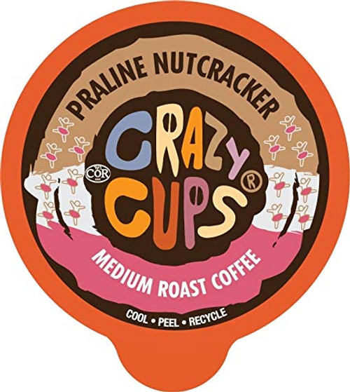 Crazy Cups Flavored Coffee Pods Praline Nutcracker Praline Pecan Coffee Single Serve Coffee for Keurig K Cups Machines Hot or Iced Coffee Medium Roast Coffee in Recyclable Pods 22 Count