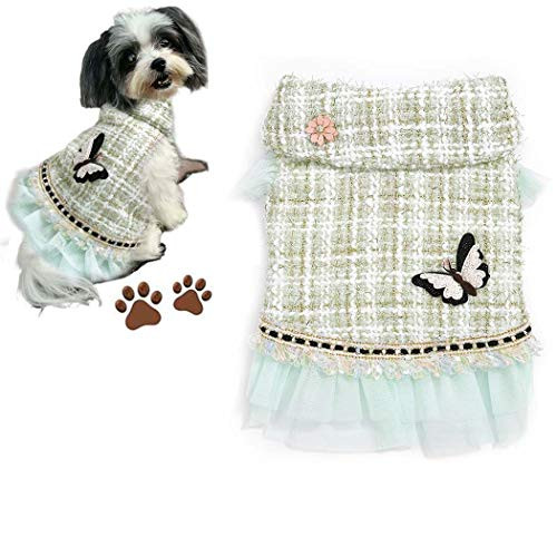 Petea Winter Dog Dress Green Tutu Gauze Skirt Warm Vest Apparel Princess Dress Puppy Party Costume Birthday Pet Clothes for Dogs and Cats M Petea Winter Dog Dress Green Tutu Gauze Skirt Warm Vest Apparel Princess Dress Puppy Party Costume Birthday Pet Clothes for Dogs and Cats M