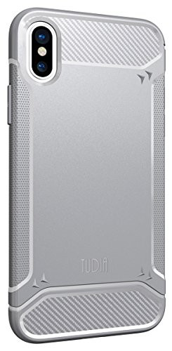 iPhone Xs Case, iPhone X Case, TUDIA Carbon Fiber Design Lightweight [TAMM] TPU Bumper Shock Absorption Cover for iPhone X 2017 & iPhone Xs 5.8 inch 2018 Release (Gray)